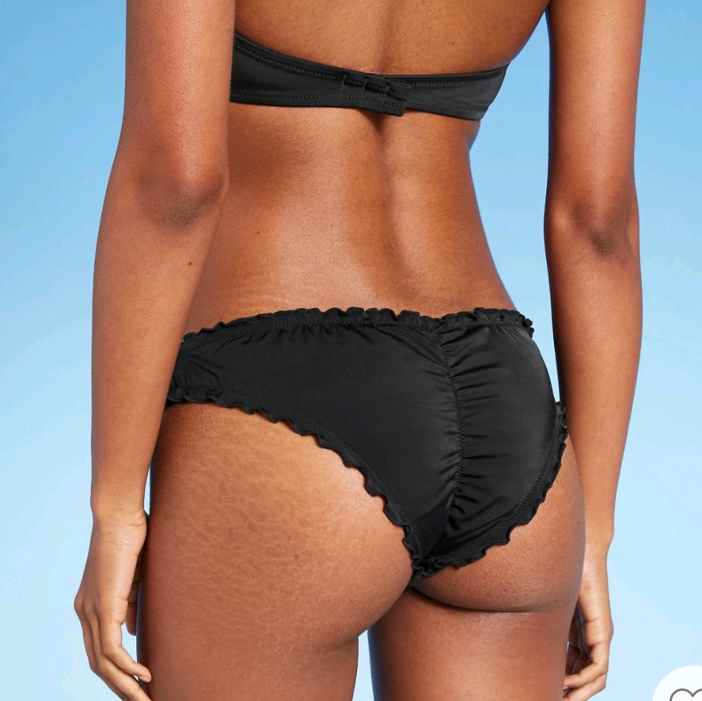 Black Ruched Bikini Bottom - Picture 2 of 5